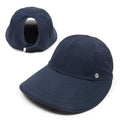 Ponyflo Sunblocker Wide Brim Hat, Patented Women’s Ponytail Sun Hat for Adults, UPF 50 Sun Protection - color: Navy