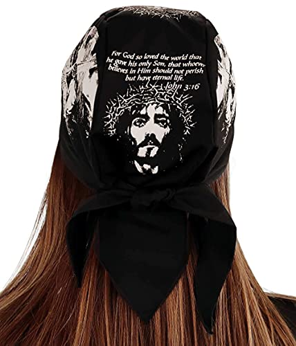 Sparkling EARTH - American Made Skull Caps Doo Rags Do Rag Durag Headwrap Head Wraps Skullies - Made in The USA! - color: John 3:16 Religious Faith Based American Made Skull Cap