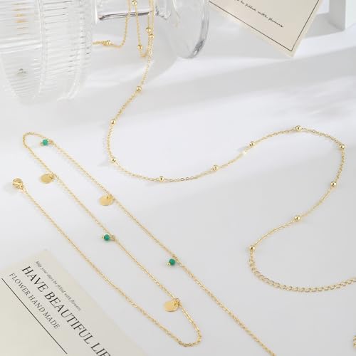 VIROMY Gold Waist Beads Chain for Women Waterproof Belly Chain Body Belt Chain Beach Accessories Body Women's Jewelry - style: Style D-GD