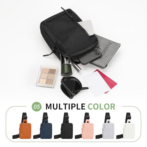 Mini Sling Bag for Men and Women, 7.5 Inch Small Anti Theft Crossbody Sling Backpack Nylon Chest Bag Fanny Pack for Travel Running Hiking (Black) - color: Black
