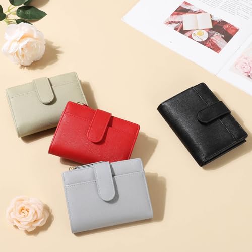 Small Wallet For Women RFID Blocking Soft Leather Bifold Compact Card Holder Women Wallet With Zipper Coin Pocket 1 ID Window,Green - color: Green