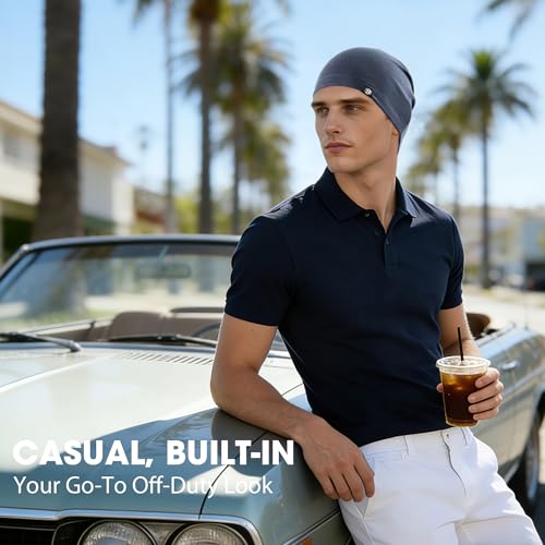 WTACTFUL 3 Pieces Cooling Skull Caps for Men & Women - Soft & Breathable Cycling Cap for Summer - color: Black+gray+blue