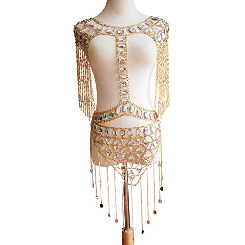 Women's Sexy Suit Body Chain - color: Gold Color-Small Waistcoat Waist Chain Body Chain Suit-7