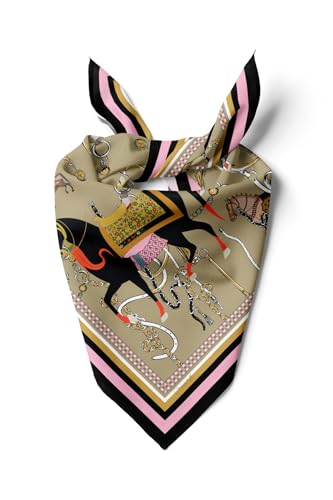 dscarf Womens Neck Scarf 21"x21" Small Square | Headband Scarf Ethnic Bandana Head Scarf Flowering Breathable Lightweight - color: Ethnic Design 4