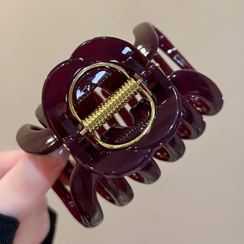 Red Large Hair Clips For Girls Vintage Hair Claw Clips For Thick Hair Claws 3.54 IN Hair Clip Plastics Clips For Hair Barrettes Non Slip Hair Claw Clip Hairclips Girl Hair Accessories For Women