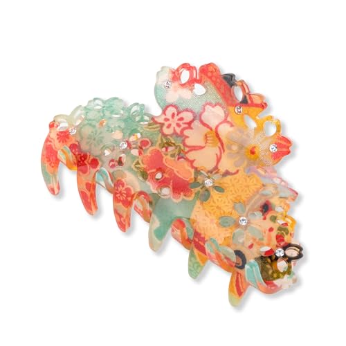 Hair Claw Clip for Women Girls Flower Banana Cute Kawaii Aesthetic Hair Clip for Thick Hair (182SAKURA Medium/Blue) - color: 182SAKURA medium / Blue