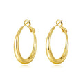 EXGOX Sterling Silver Hoop Earrings - Hypoallergenic, Lightweight, Chunky, 14K Real Gold Plated, Big Large Hoops for Women - color: Chunky Hoop&Gold 40mm