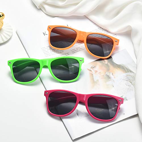 Eyegla Sunglasses Bulk Party Sunglasses Pack 80s Shades Eyewear Set for Men Women 8/10/20/30Pack - color: Hot Pink 10 Pack