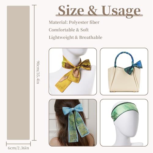 QIUTIMIY 4 Pack Purse Scarf Handbags Skinny Twill Hair Scarves Narrow Neck Scarf Band Women Fashion Accessories Bag Charms - color: Style 3-1