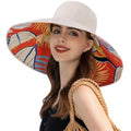 HUAMULAN Women Summer Sun Hat Wide Brim Wired Edge Floral Beach Bucket Hats Reversible Foldable Travel UV Protection Lady Hat - color: Bg8240-mise