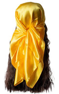 vabovin Satin Head Scarf for Women Solid Color, 35×35 in | Silk Feel Neckerchief, Hair Scarf, Fashion Bandana, Headscarf, Headband, Hair Wrap Sleeping, Daily Fashion Styling - color: 219 Gold Yellow