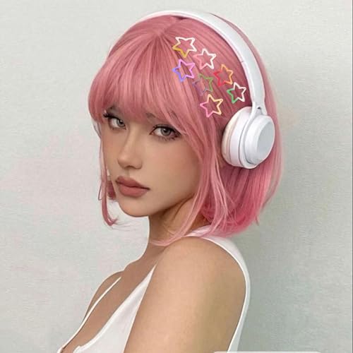 Star Hair Clips Snap Hair Barrettes Non Slip Star Hair Accessories Gradient Colors Metal Hair Clips for Girls Women - 22 PCS - color: 22 P - Gradient Colors