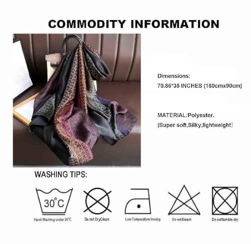 Acotavie Scarfs for Women Dressy Fashion Scarves Long Floral Pattern Scarf Lightweight Sunscreen Shawls - color: C032