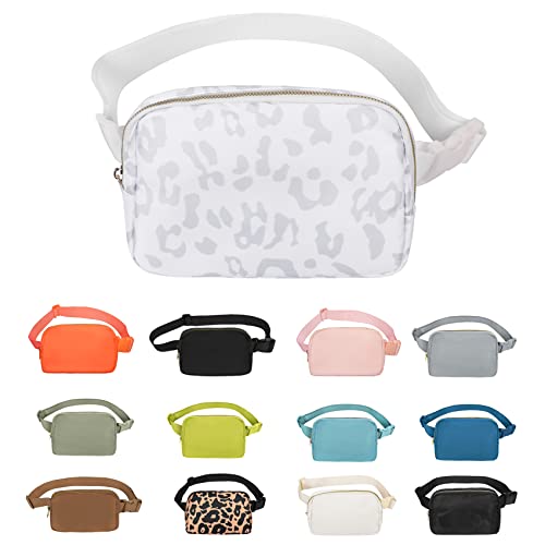 VOROLO Fanny Pack For Women And Men Crossbody Bag Belt Bag with Adjustable Strap Graduation Gifts Leopard White - color: Leopard White, style: 1 Pack Fanny Pack