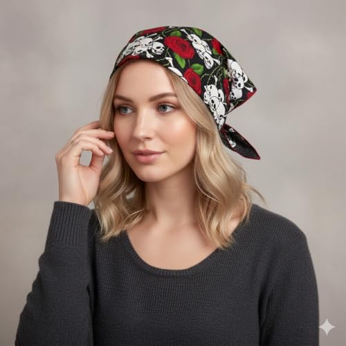 STARWHISPER Multicolored 22''x22'' Cotton Bandana for Women and Men Multi-purpose Headband Hair Scarf Protective Coverage - color: T1