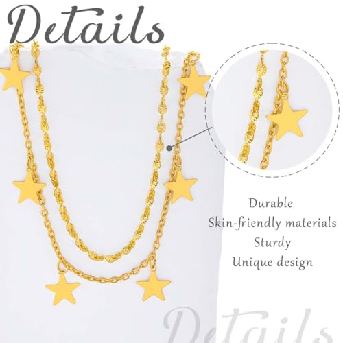 ELABEST Layered Gold Belly Chain 14K Plated Waist Chian Adjustable Sexy Waist Jewelry for Women - size: S(24 inch+7.8inch), style: H
