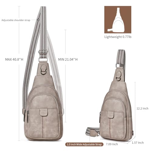 cakang Womens Sling Bag Crossbody Bags for Women Vegan Leather Sling Backpack Daypack Fanny Pack Crossbody Purse Travel - color: 4-grey