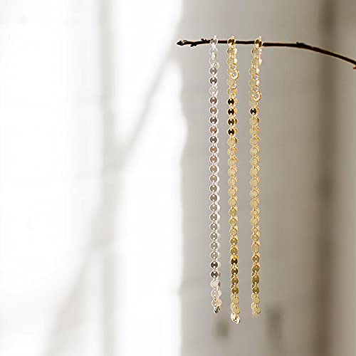 CHESKY 14k Gold Plated/Silver Plated Dainty Necklace for Women, Trendy Satellite Choker Necklace Thin Beaded Layered Choker Necklaces Discs Paperclip Chain Necklaces Womens Simple Jewelry - style: Disc-Gold