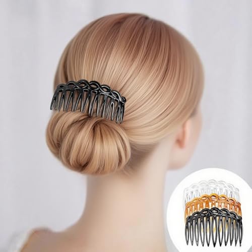 18 Pieces Banana Hair Clips Classic French Hair Comb Set Fishtail Plastic Twist Hair Clip Ponytail Accessories for Women Girls, 6 Styles（style3） - color: black,white, brown（style3）