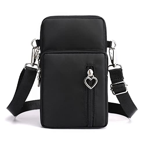 WITERY Waterproof Nylon Cute Crossbody Cell Phone Purse Smartphone Wallet Bag for Women - color: Black 1