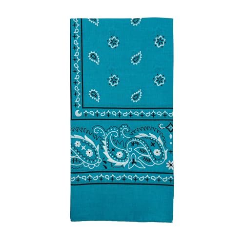 Vamqor 100% Cotton 10 Pack Fine Bandanas - color: Turquoise