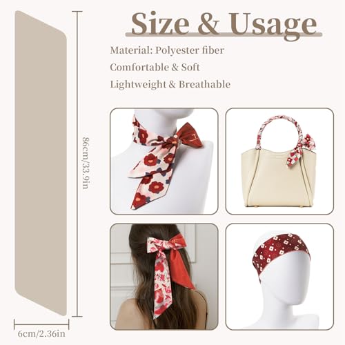 QIUTIMIY 4 Pack Purse Scarf Handbags Skinny Twill Hair Scarves Narrow Neck Scarf Band Women Fashion Accessories Bag Charms - color: Style 2-6