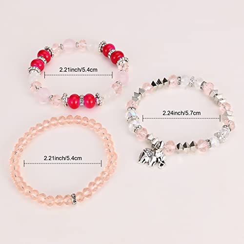 Bohemian Bracelet Sets for Women - 6 Sets Stackable Stretch Bracelets Multi-color Boho Jewelry for Women Hippie Bracelets Dainty Jewelry - color: Elephent Bead Bracelets