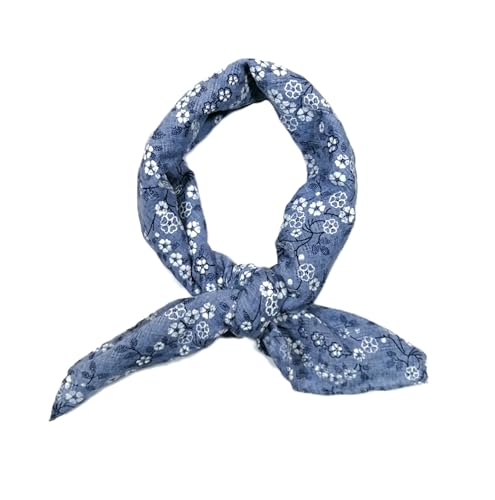 Shanlin Unisex Cotton Square Bandanas Scarves 24x24 - color: Floral2-blue