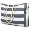 Becokan Beach Bag Large Beach Tote Bag for Women Waterproof Sandproof Swim Pool Bag With Zipper - color: Dark Grey