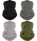 ROXUN 4 Pack Neck Gaiter, Cooling Breathable Face Mask UV Protection Scarf Hiking Bandana for Men/Women - color: Black+gray+light Gray+army Green
