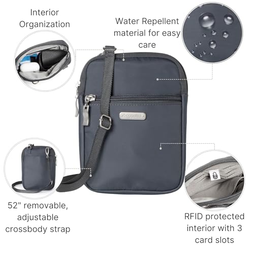Baggallini Women's Essential Mini Crossbody Bag - color: Charcoal Gray