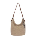 The Sak Sequoia Hobo Bag - Hand Crochet Large Women's Purse for Everyday & Travel - Durable Handbag & Tote With Zipper Pocket - color: Bamboo Static