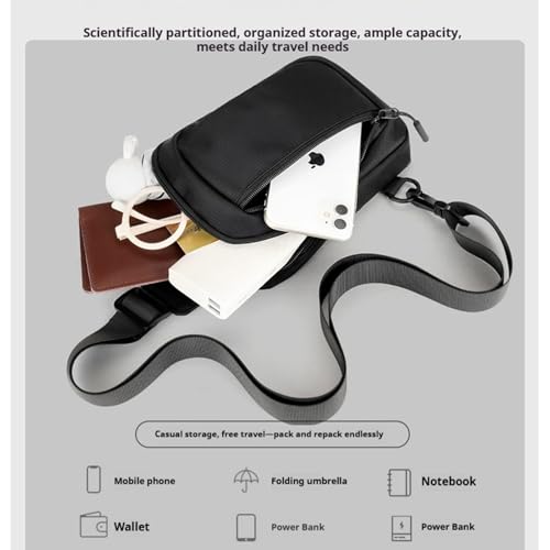Mini Sling Bag for Men Women, Waterproof Crossbody Backpack, Lightweight Utility Chest Bag for Hiking Travel Sports (Black-S) - color: Black-s