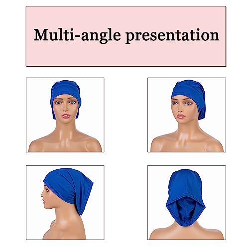 Leeven Sleep Shower Cap mens bonnet Long Hair Dread Loc Cap Long Braid Cap Elastic Dreadlock Tube for Men Woman - color: Black, Red, Gray, Royal Blue