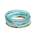 Pingyongchang Boho Colorful Beads Stackable Bracelets Set for Women Handmade Multicolor Seed Crystal Layered Stretch Bracelets Retro Country Holiday Beach Trendy Jewelry Gifts - color: Blue