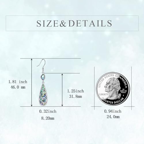 TIGER RIDER Abalone Shell 925 Sterling Silver Dangle Earrings Lightweight Filigree Dangle Drop Earrings for Women - style: Filigree