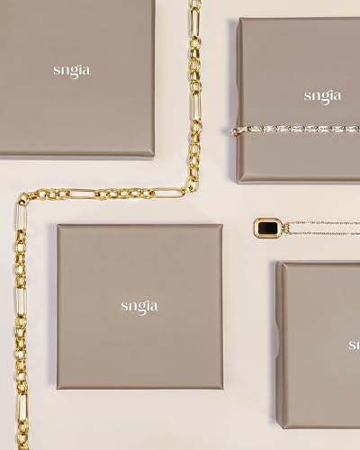 SNGIA Gold Plated Colorful Charm Necklace for Women Adjustable Shell Pearl Crystal Beaded Gemstone Dainty Layering Statement Necklace Gift