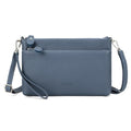 befen Genuine Leather Wristlet Clutch Wallet Purses with RFID Blocking, Small Crossbody Bags Shoulder Handbag for Women - color: Grey Blue