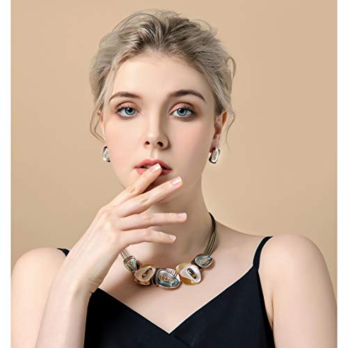 AMYJANE Vintage Statement Jewelry Set - Spring Leaf Flower Floral Plant Necklace Earring Set Crystal Rhinestone Fashion Costume Jewelry for Women Prom Party Unique Gift - style: Vintage Jewelry Set