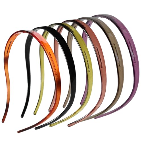 6 Pack Headbands Designed for Eyewear,Flex No Pressure Hairbands for Women Fashion Comfortable Plastic Headbands with Teeth-Bright Surface - color: Bright Surface-6 Colors