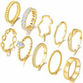 PLOMFOV Gold Plated Stackable Rings - Wedding Bands & Eternity Rings, Dainty 14K Gold Plated, Thin & Simple, Trendy Thumb Stacking Ring Pack (Size 12/11/10/9/8/7/6/5/4) - color: Golden