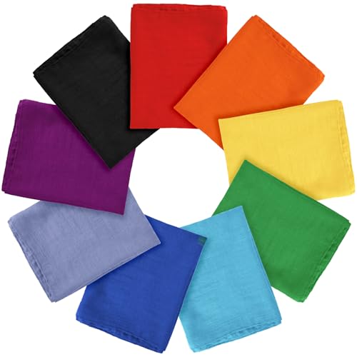 Patelai 9 Pieces Women's Cotton Scarves Lady Light Soft Fashion Solid Scarf Wrap Shawl, Candy Color - color: Vivid