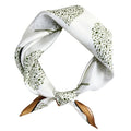 Women's Small 21 inch 100% Silk Scarf Bandana for Head Neck Hair | 100% Mulberry Silk Lightweight Designs Gift-Ready Packaging For Hair Fashion 21"x21" Printed - color: 106white Khaki