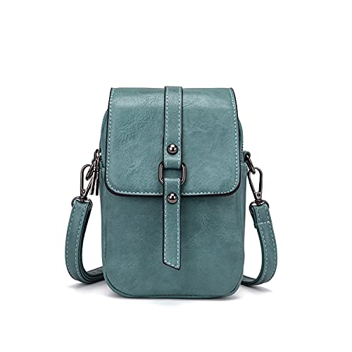 myfriday Vintage Crossbody Phone Bag for Women, Small PU Leather Shoulder Purse and Handbag - color: A-08-blue