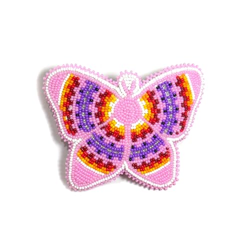 Beaded Hair Clips Native American Style Handmade Collection (Butterfly (Baby Pink)) - color: Butterfly (Baby Pink )