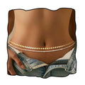 Rhinestone Waist Chains Crystal Waist Chain with Pendant Abdominal Chain Thin Minimalist Body Chain Jewelry for Women Beach Rave - style: C-R+Beads-Gold