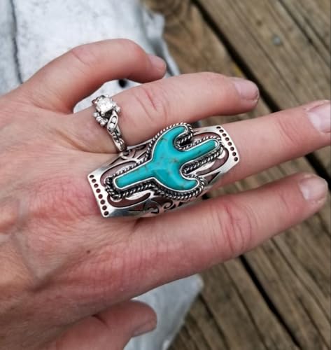 Turquoise Western Rings for Women Adjustable Country Rings Vintage Turquoise Open Ring Western Country Jewelry Gifts - style: Style2