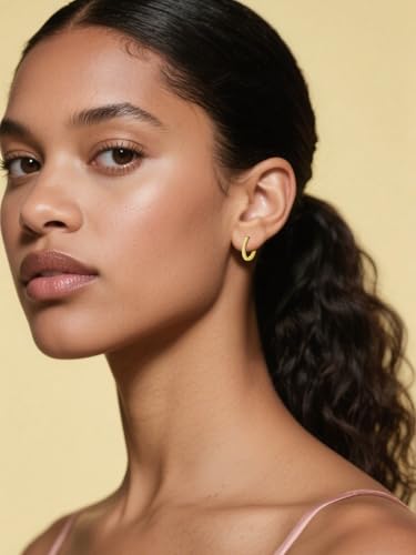 14K Gold Hoop Earrings for Women Hypoallergenic Lightweight Gold Huggie Hoop Earring Jewelry Gift - style: B-20mm