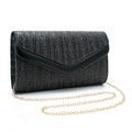 Straw Clutch Purse for Women Envelope Clutch Handbags for Summer Beach Evening Shoulder Crossbody Bag - color: Black