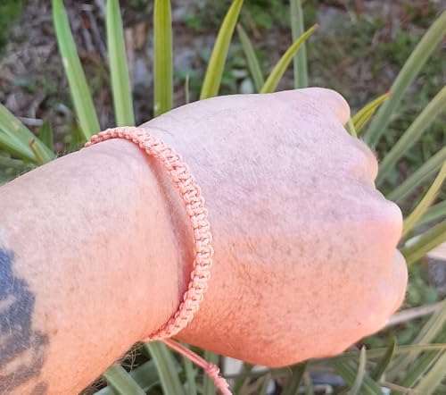 Hemp Bracelet Adjustable - color: Coral Peach